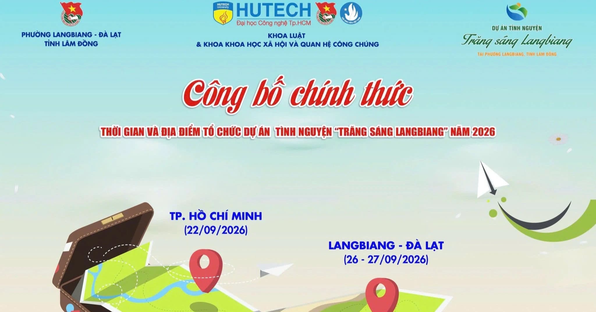 CÔNG BỐ THỜI GIAN VÀ ĐỊA ĐIỂM TỔ CHỨC NĂM 2026